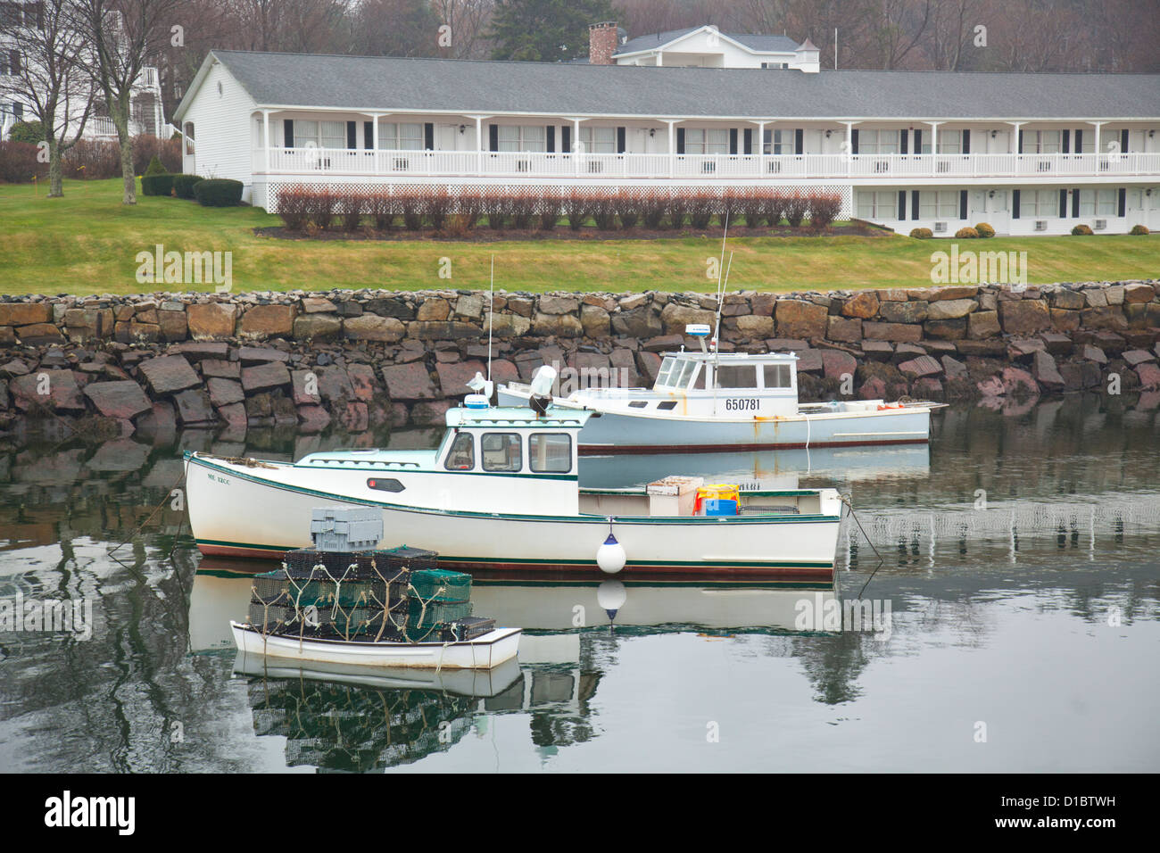 Fishing boats in Perkins Cove Maine Stock Photo, Royalty Free Image