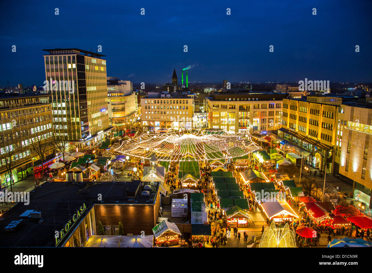 Christmas market in the city center of Essen, Germany, Europe Stock