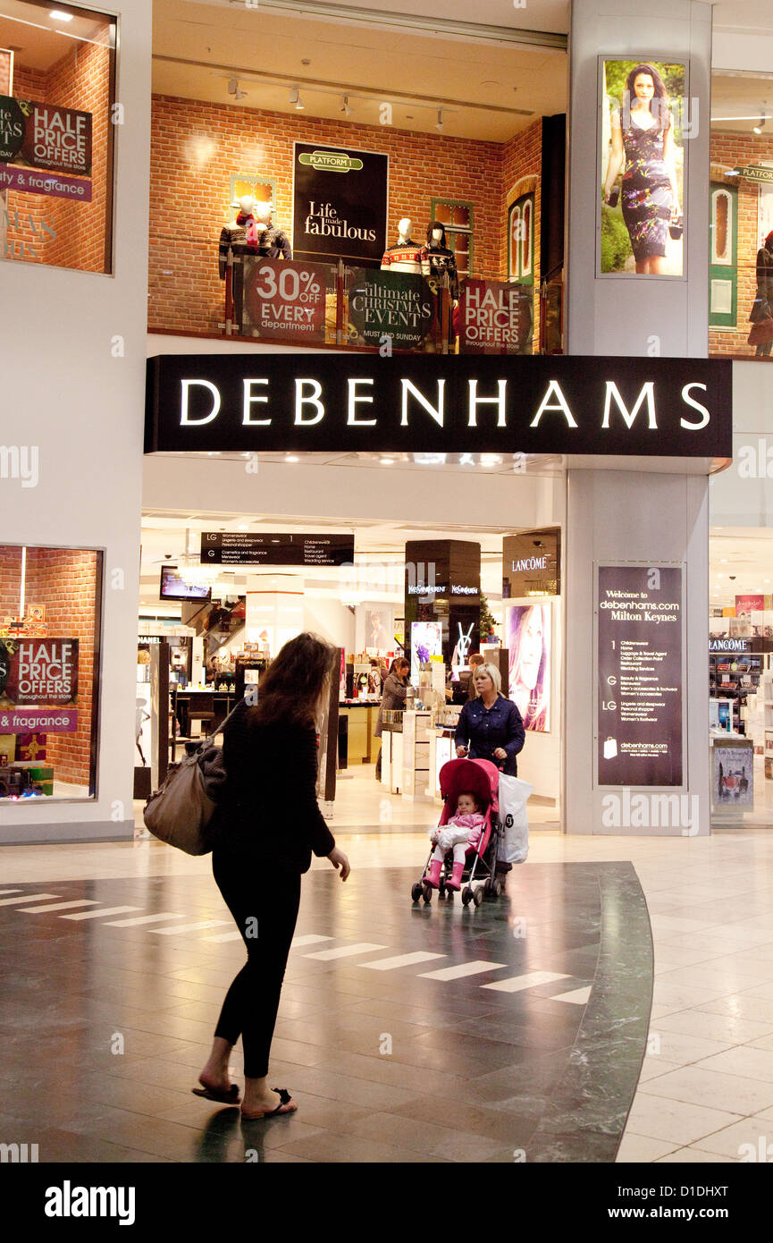 Debenhams store shop, exterior, MK centre, Milton Keynes Stock Photo
