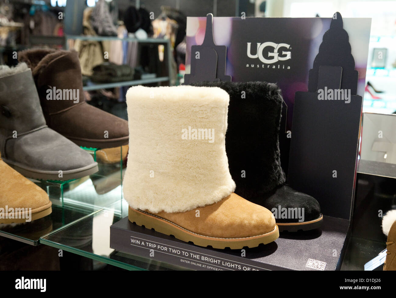 Ugg boots for sale in a Debenhams store selling Uggs, MK centre Stock Photo, Royalty Free Image ...