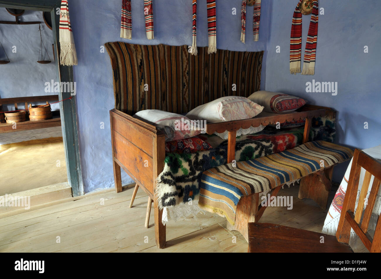 traditional romanian house interior in transylvania, romania stock traditional romanian house interior in transylvania, romania stock