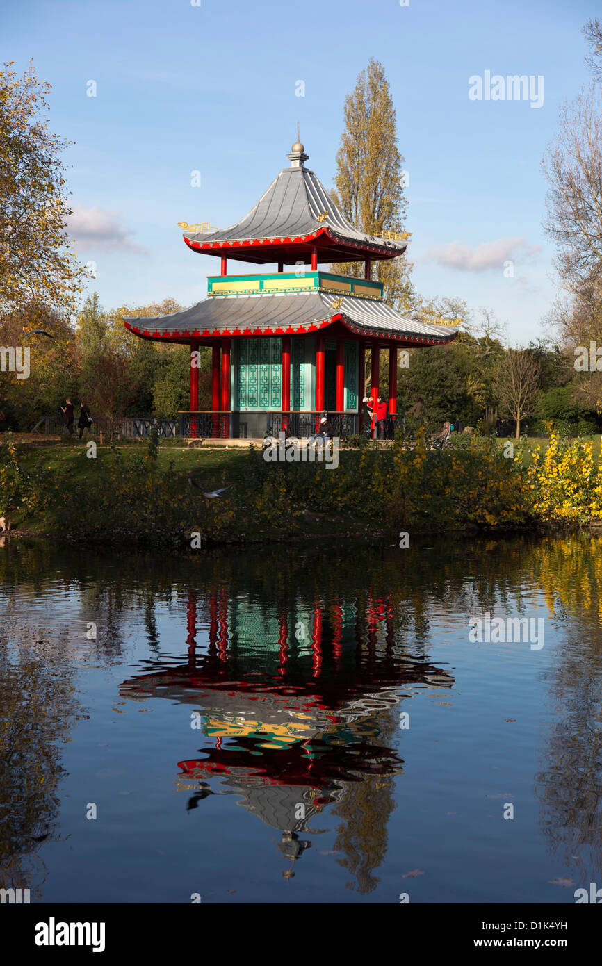 Chinese Pagoda, Victoria Park, East London, England, UK Stock Photo