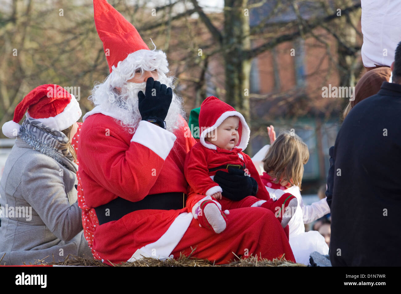 Father Christmas in London England Stock Photo, Royalty Free Image
