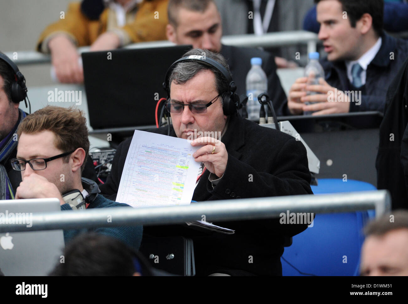 BBC Television and Radio football commentator Jonathan Pearce Stock