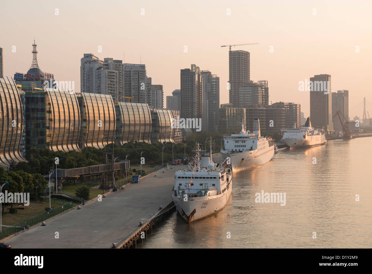 Sunrise Along The Huangpu River From The Shanghai International Cruise