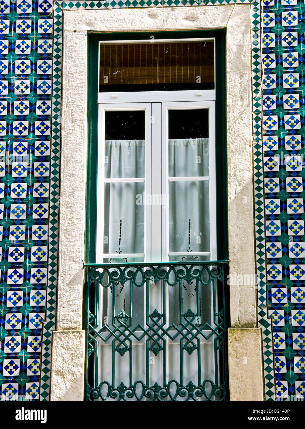 decorative azulejos ceramic tiles facade of traditional house in decorative azulejos ceramic tiles facade of traditional house in
