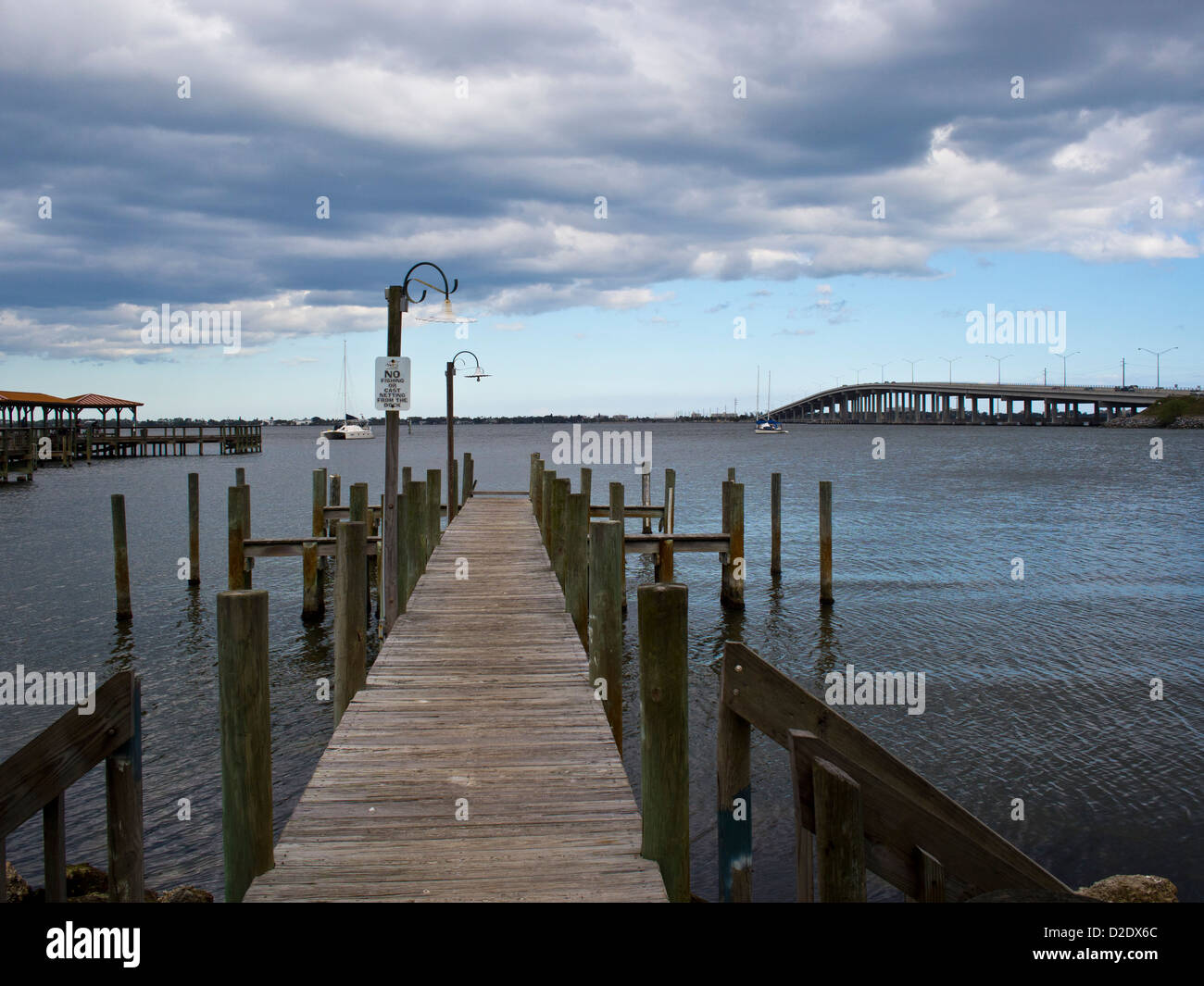 Eau Gallie Causeway over the Indian River Lagoon at Melbourne Florida