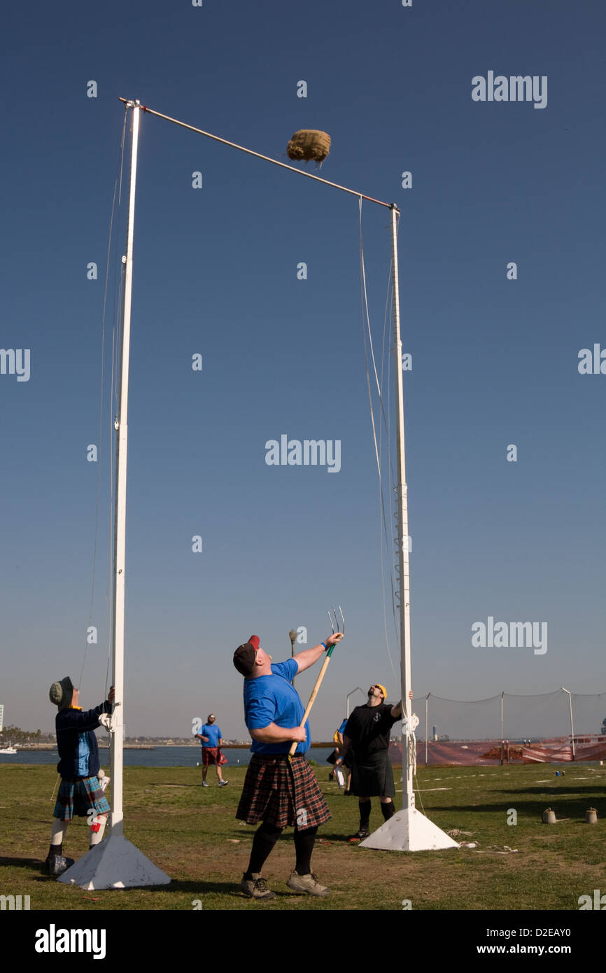 The Sheaf Toss in the Highland Games at the Scotsfest Scottish Stock