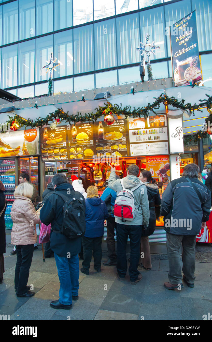 Sausage Stand Vaclavske Namesti The Wenceslas Square Central Prague