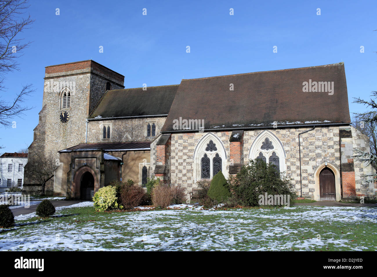 St Lawrence parish church in Abbots Langley, Hertfordshire Stock Photo