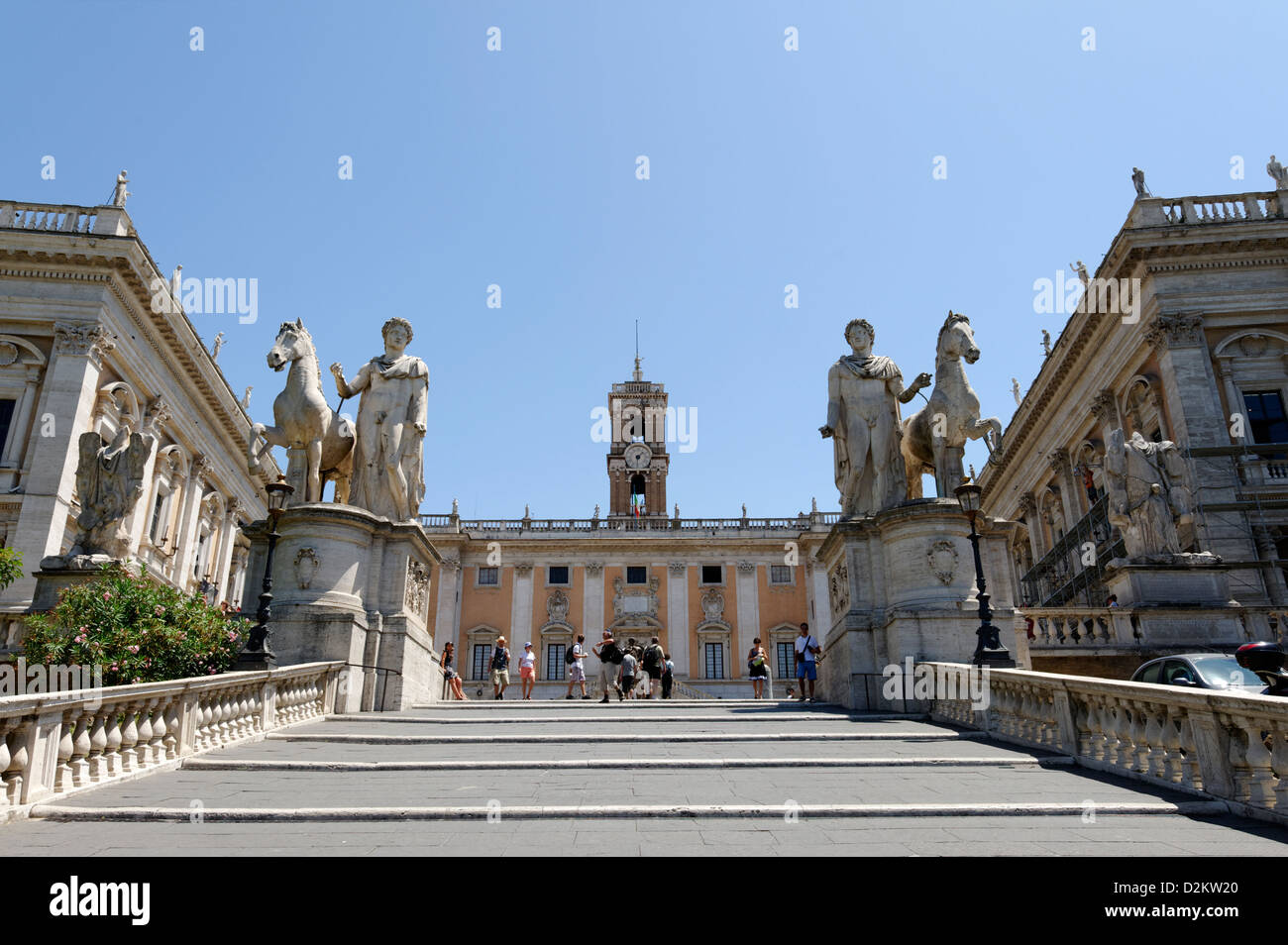 Rome. Italy. The Cordonata, a long staircase ramp which gently Stock