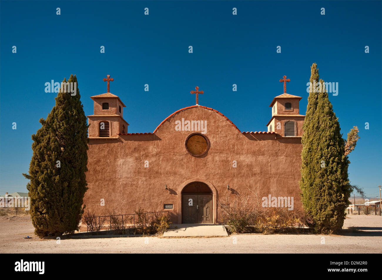 Church in San Antonio, New Mexico, USA Stock Photo, Royalty Free Image