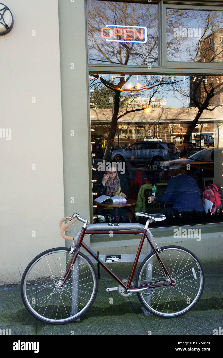 bicycle-parked-outside-a-coffee-shop-in-