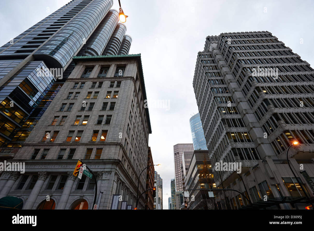 looking up hornby street from 900 west hastings and the credit Stock