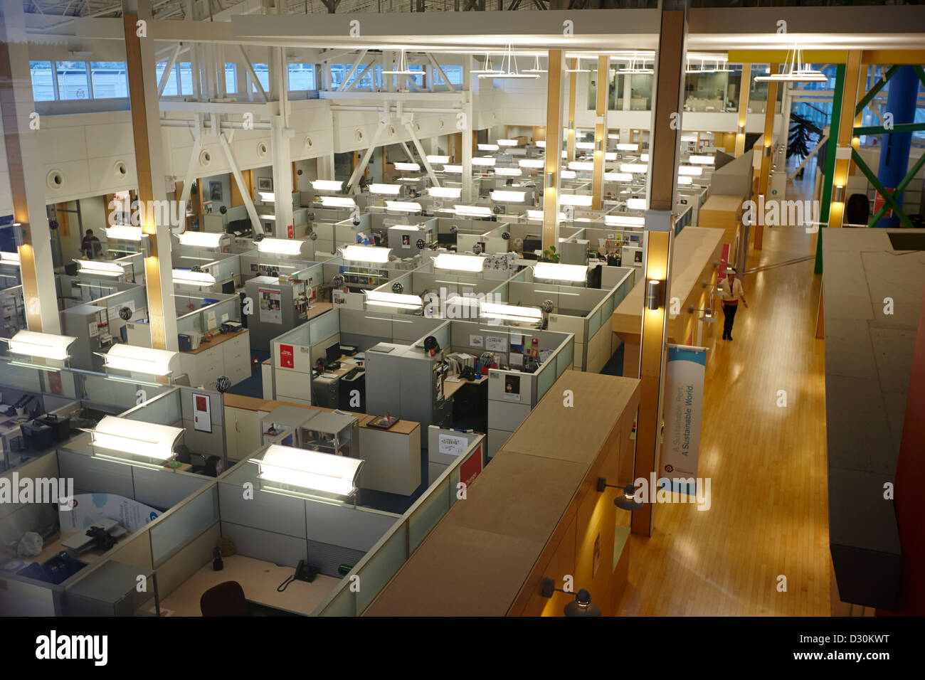 overhead shot of modern office building cubicles canada Stock overhead shot of modern office building cubicles canada Stock