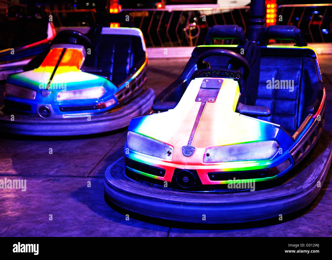 Bumper Cars Dodgems at a Funfair Stock Photo, Royalty Free Image