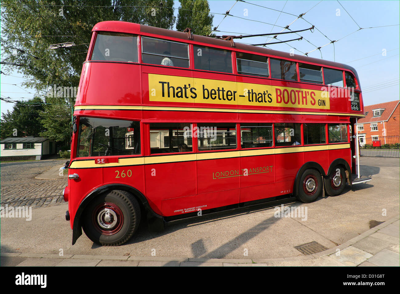 Preserved London trolley bus East Anglia Stock Photo, Royalty Free