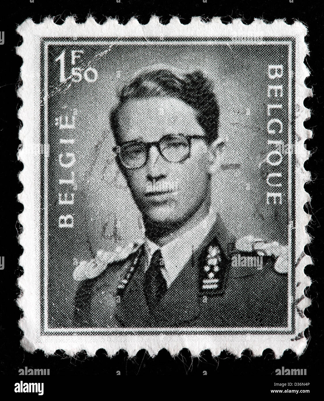 King Baudouin, postage stamp, Belgium, 1953 Stock Photo, Royalty Free