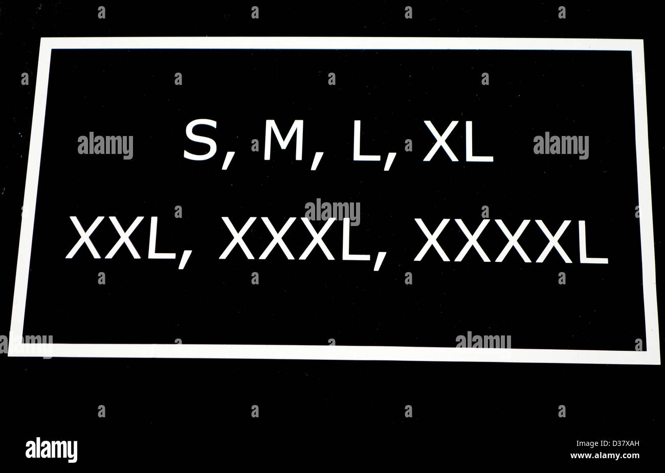 clothing sizes sign outside fashion store in santa de clothing sizes sign outside fashion store in santa de