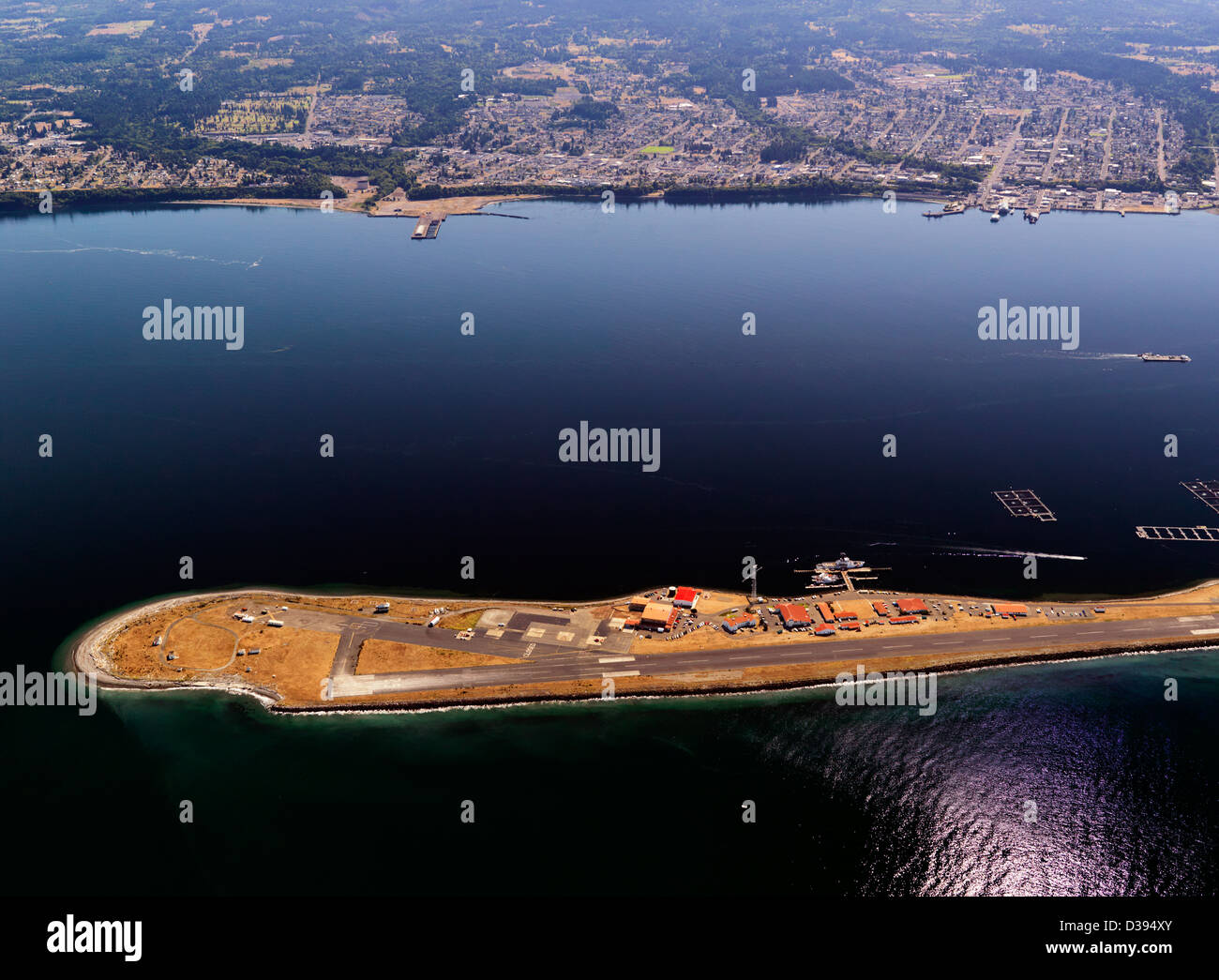 US Coast Guard Air Station Port Angeles an aerial photo of the oldest Stock Photo, Royalty Free