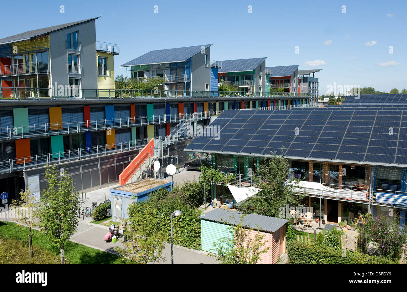 Freiburg, Germany, Solar Community in the Vauban quarter Stock Photo