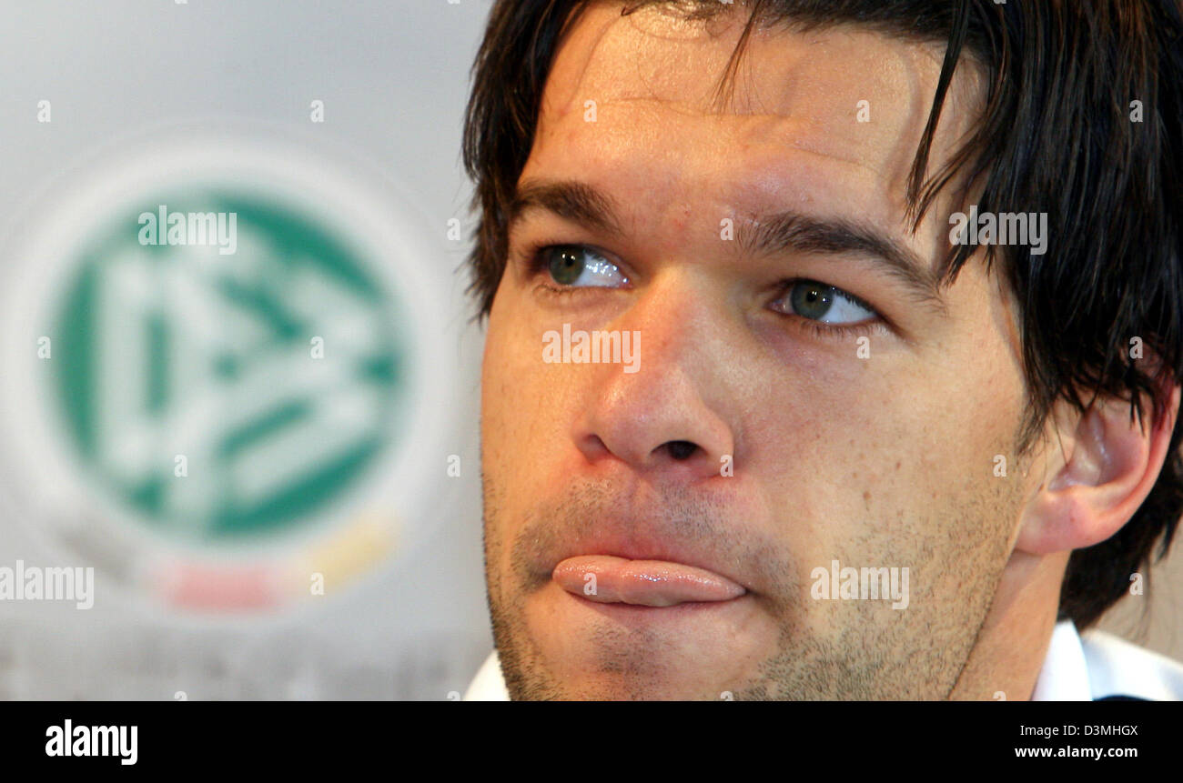 Captain Of The German National Soccer Team Michael Ballack Is Pictured