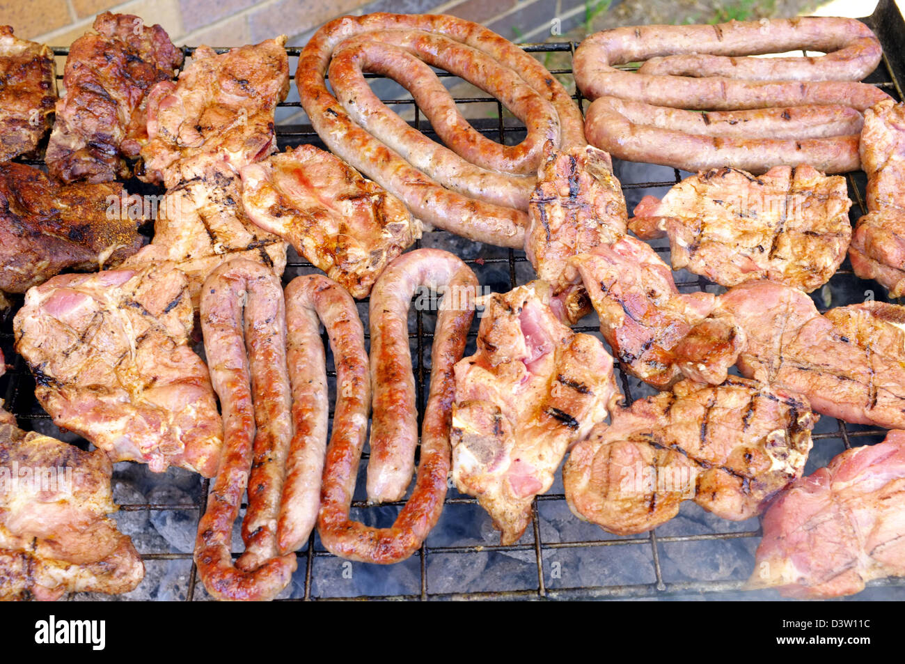 Meat cooking on a South African Braai/BBQ Stock Photo 54024696 Alamy