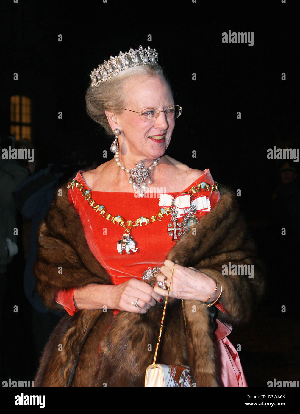 Danish Queen Margrethe arrives for the New Year's Day reception of