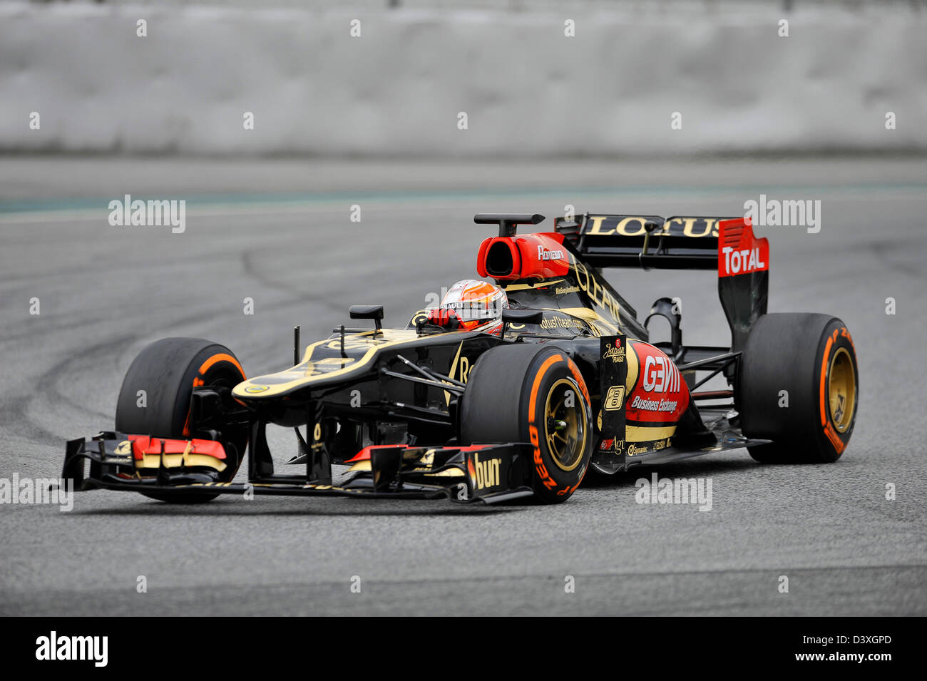 Romain Grosjean Fra Lotus E During Formula One Tests On Circuit De