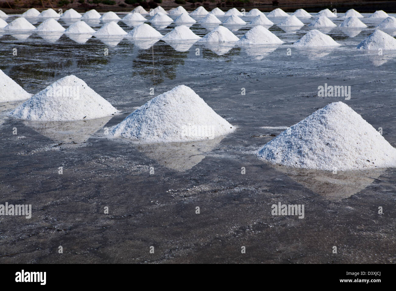 In Thailand, most of the salt used comes from brine salt farms, and