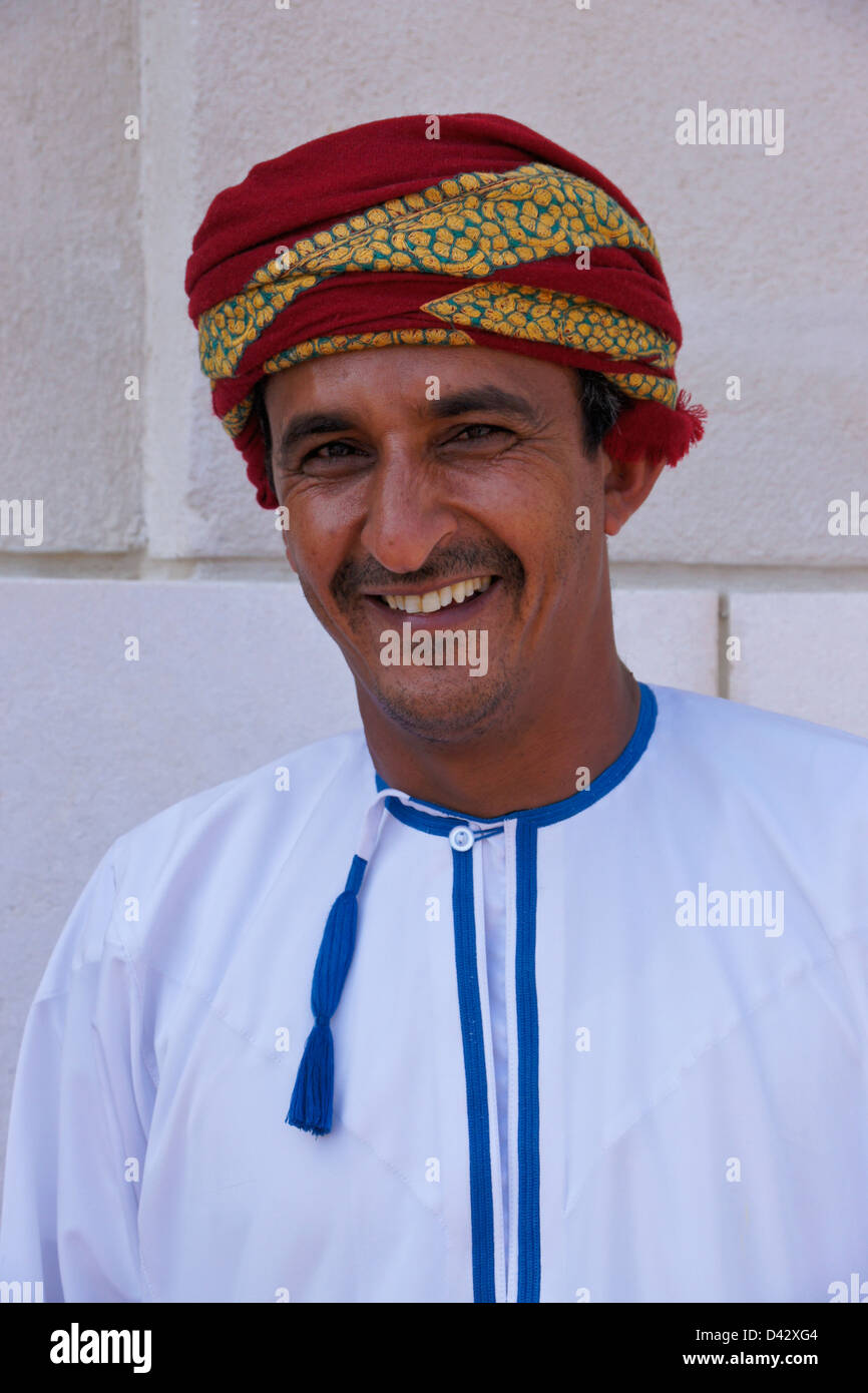 Omani man in traditional dress, Muscat, Oman Stock Photo, Royalty Free