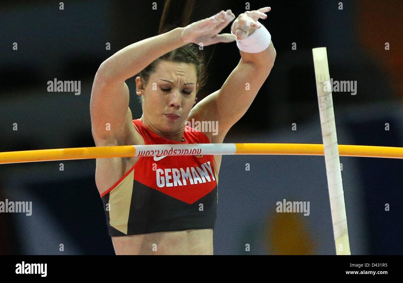 Katharina Bauer of Germany compets in the women's pole vault final