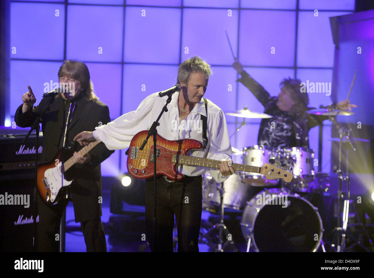 British glam rock band The Sweet (LR) guitarist Andy Scott, lead Stock