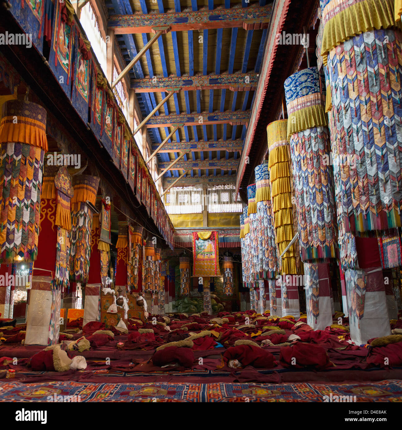Drepung Monastery, Monk's clothing and monastery interior; Lhasa Stock