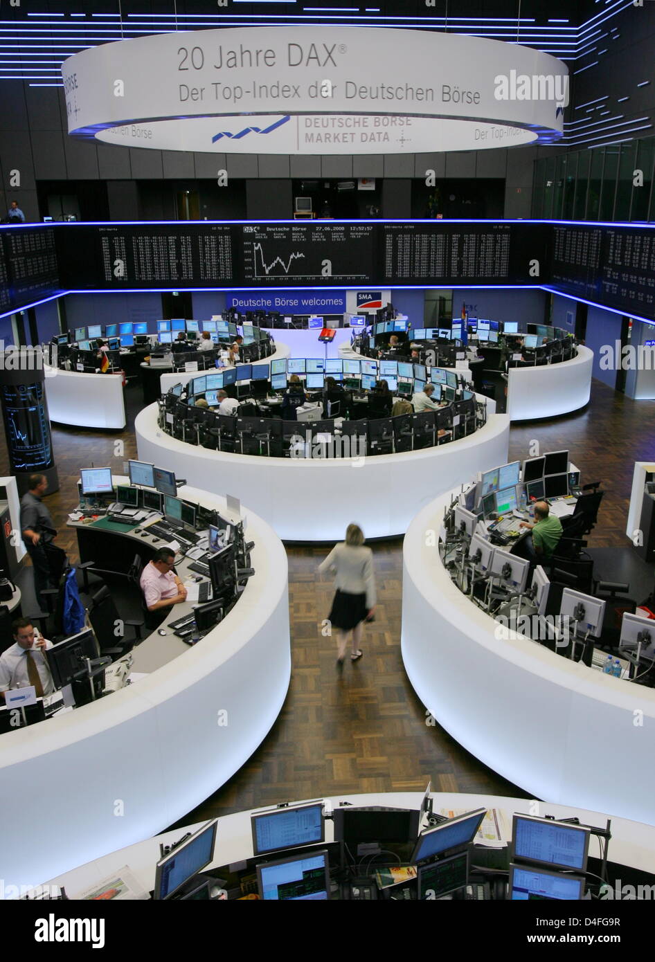 The trading floor of Deutsche Boerse's Frankfurt Stock Exchange in