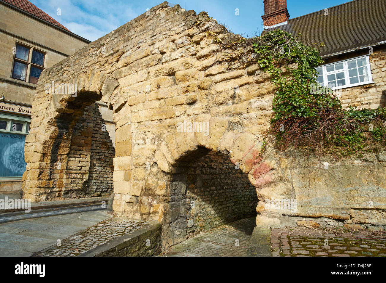 Newport Arch remains of a 3rd Century Roman Gate Bailgate Lincoln Stock