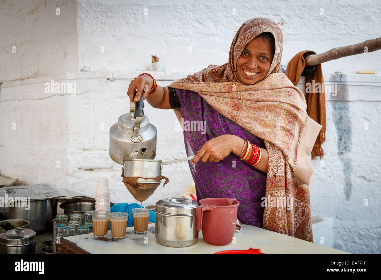 Female chai wallah (tea seller Stock Photo 54622114 Alamy