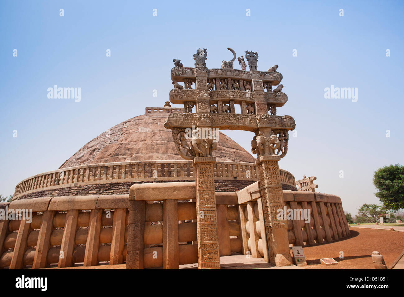Great Stupa built by Ashoka the Great at Sanchi, Madhya Pradesh Stock