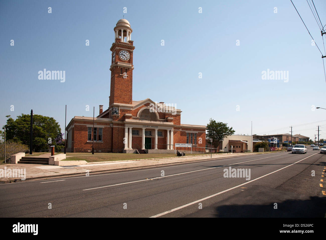 Gympie Courthouse & Clocktower on Channon Street Gympie Queensland Stock Photo, Royalty Free