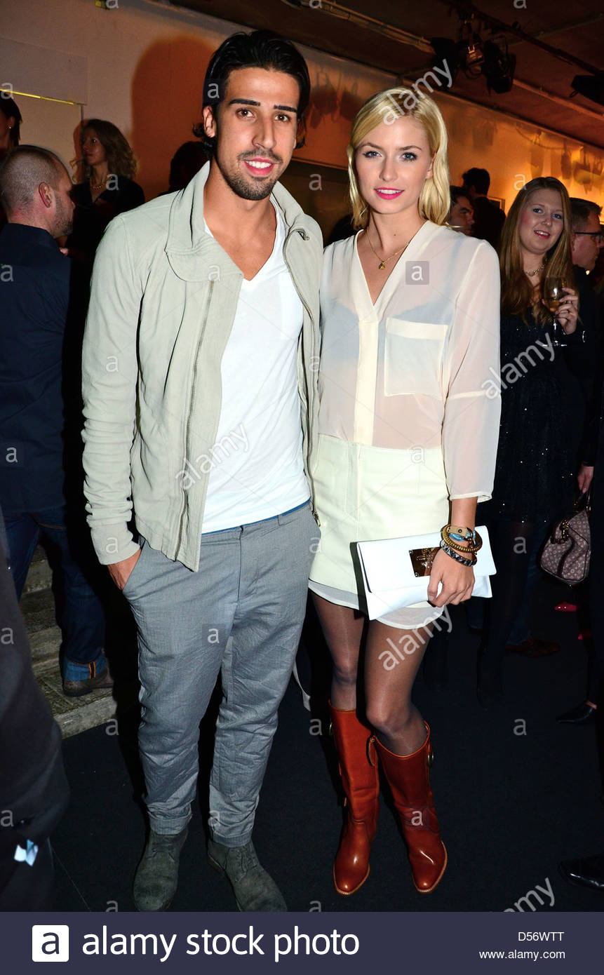 Sami Khedira and girlfriend Lena Gercke Unrath and Stra fashion show