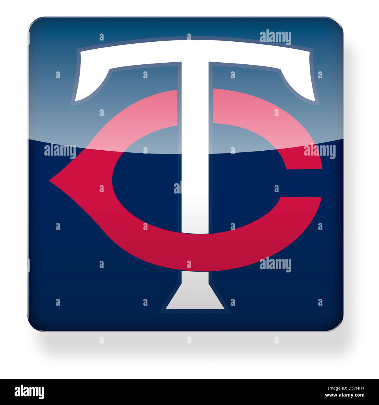 Minnesota Twins baseball cap logo as an app icon. Clipping path Stock Photo, Royalty Free Image