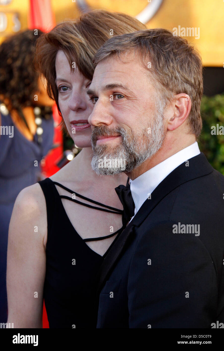 Austrian actor Christoph Waltz (R) and his partner Judith Holste (L) attend the 16th Annual Screen Actor&#39;s Guild (SAG) Awards at the Shrine Auditorium in ... - austrian-actor-christoph-waltz-r-and-his-partner-judith-holste-l-attend-D5C0T9