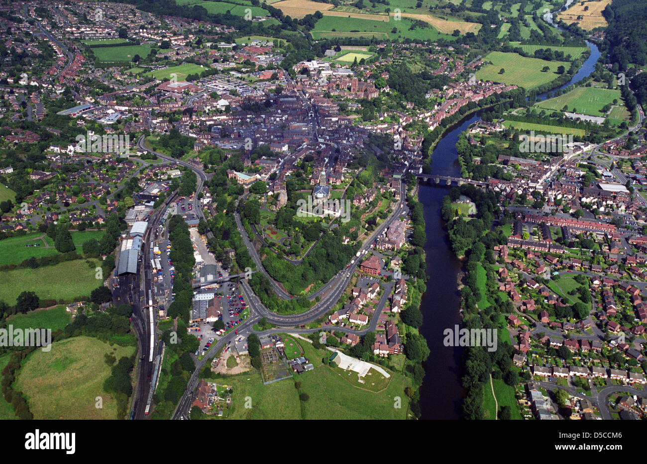 Aerial View Of Bridgnorth Shropshire England Uk Stock Photo, Royalty