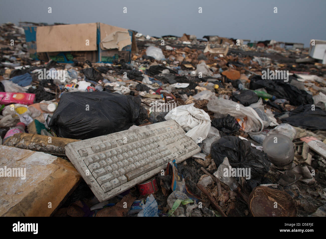 Electronic waste in Agbogbloshie dump, Accra, Ghana Stock Photo