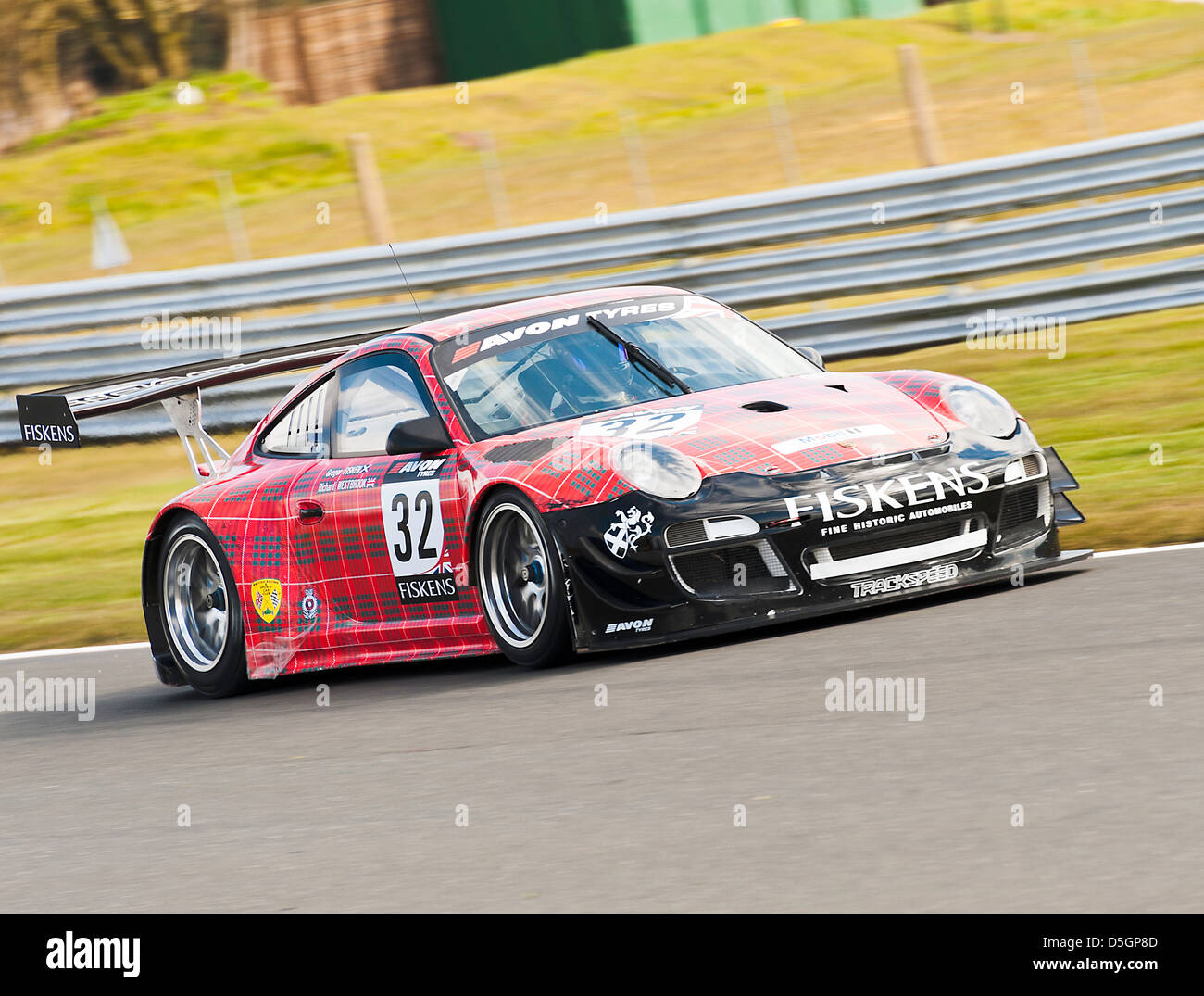 Porsche Gt R Sports Race Car In British Gt Championship At Oulton