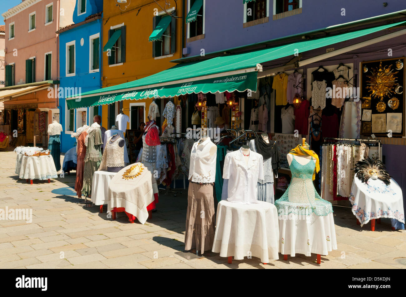 Lace Shop in Burano, near Venice, Italy Stock Photo, Royalty Free Image