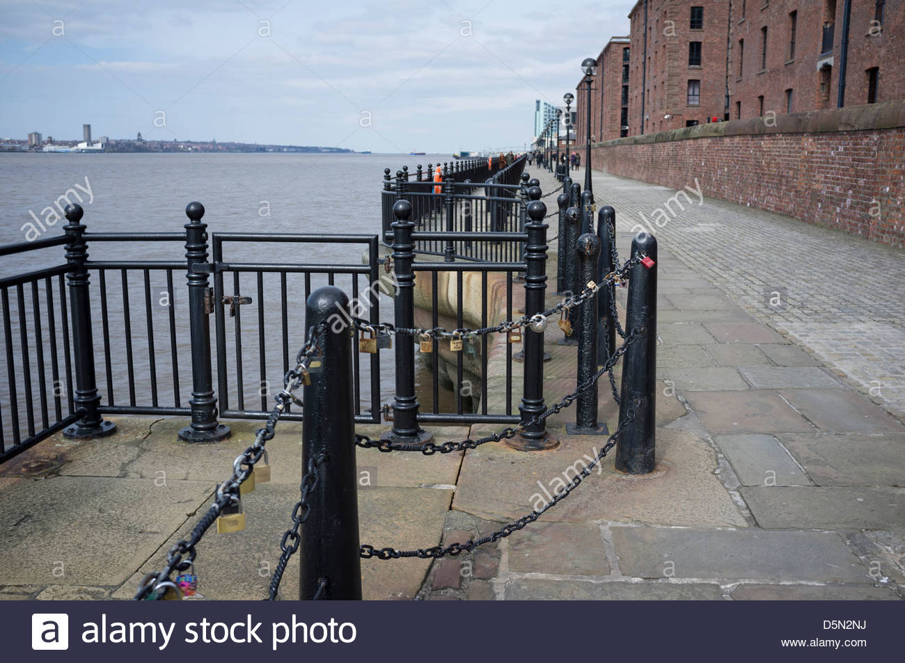 Love Locks at the Albert Dock Liverpool one of the many locations Stock
