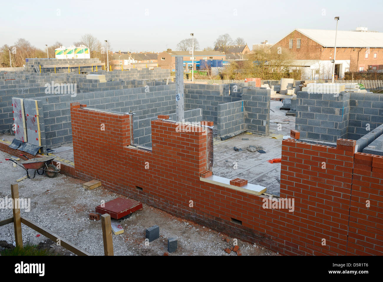 Building site construction in brick and blockwork Stock Photo, Royalty