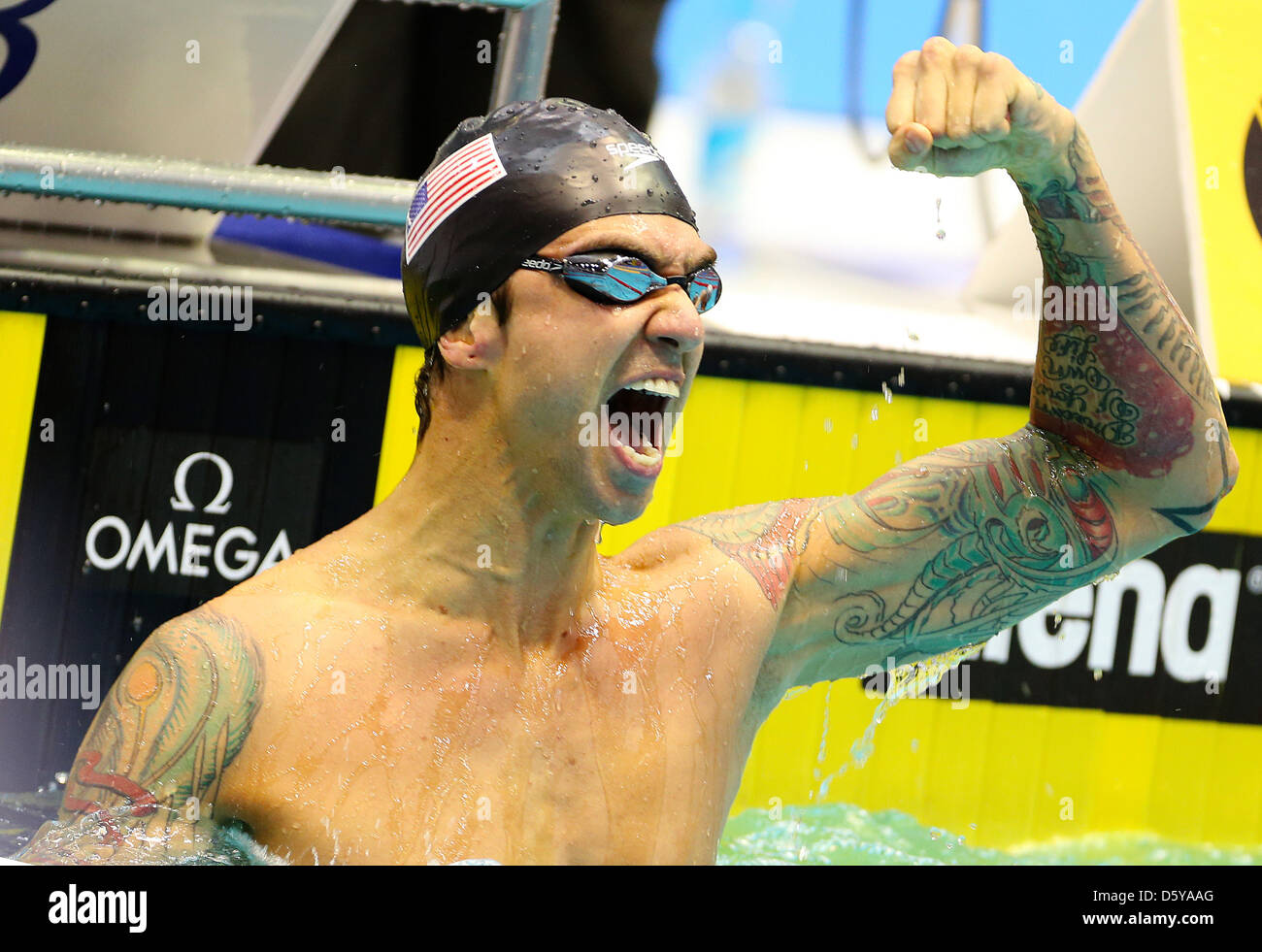 Us Swimmer Anthony Ervin Cheers After Winning The Men S M Freestyle Final At The Swimming