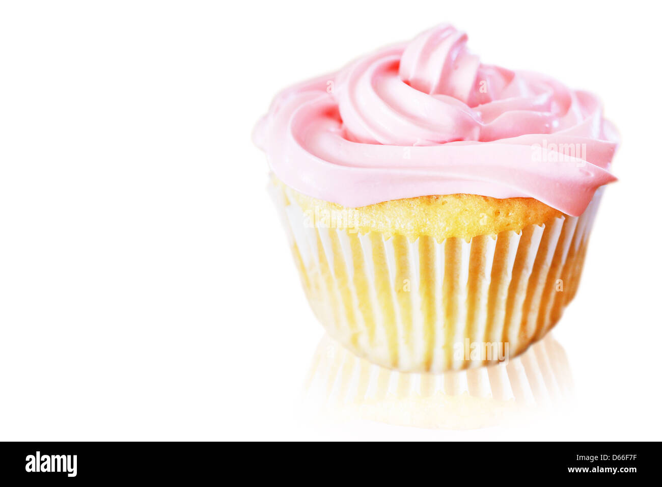 Vanilla Cupcake With Pink Frosting Stock Photo Alamy